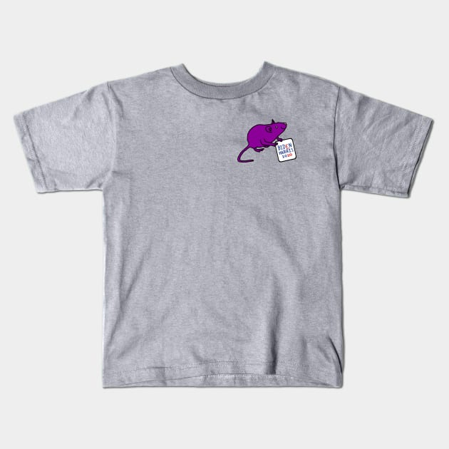 Small Rat with Biden Harris Sign Kids T-Shirt by ellenhenryart